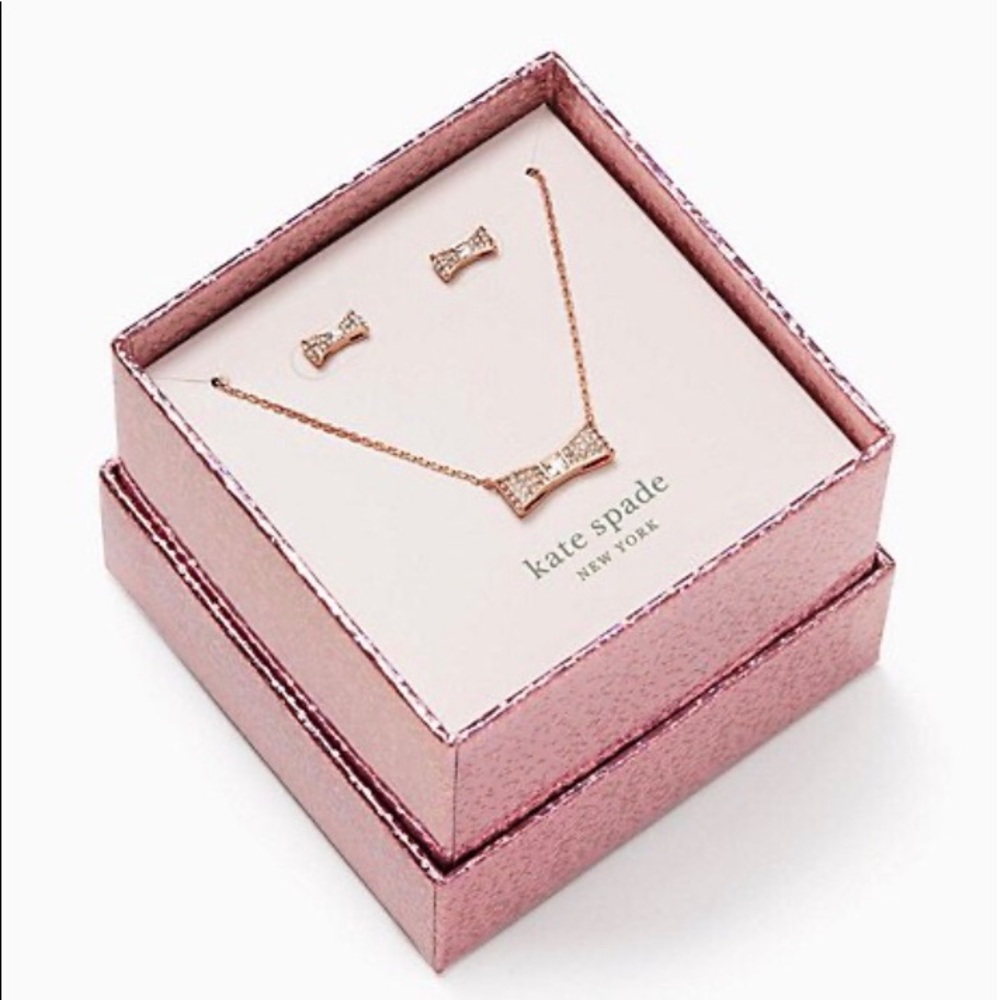 NEW Kate Spade Ready Set Bow Pendant & Earring Set  Mother’s Day Gift